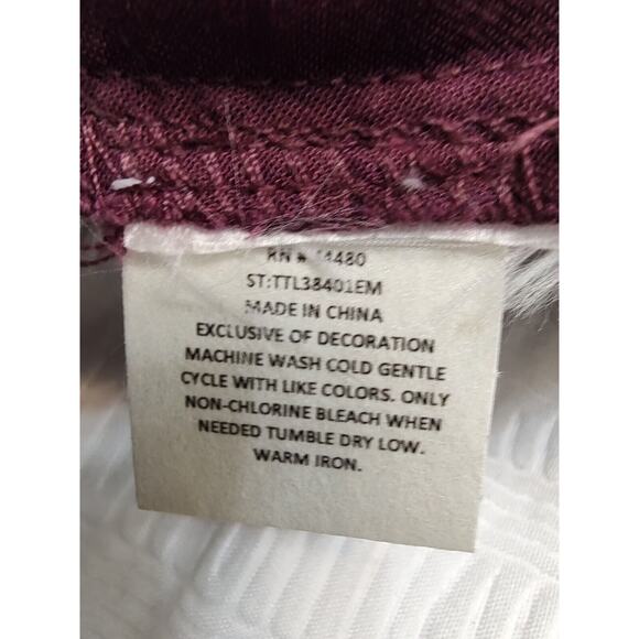 Fourteenth Place Women's wine color w/ embroidery lightweight jacket Size Large - Picture 9 of 12